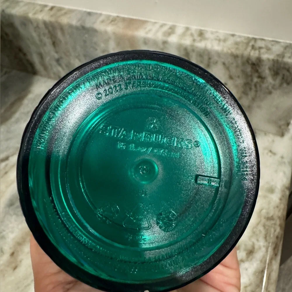 Starbucks 2022 Holiday Iridescent Green Candy Cane Swirl Acrylic Tumbler, 16oz - Picture 3 of 4